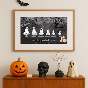 Personalized Fall Decor for Couples, Charming Autumn Family Scene for Kids,  Halloween  Gift for Families  for October Celebrations.