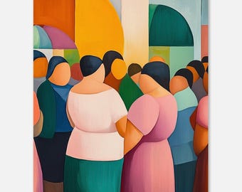 Abstract Women Art Print: Modern Living Room Wall Decor