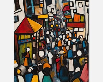 Abstract Cityscape Art Print: Vivid Reflection Display