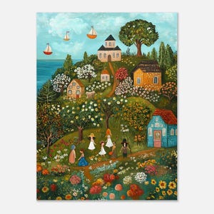Wall art poster -Naive Whimsical Series#13 | wall art prints for living room - whimsical naive art style | Etopikk.