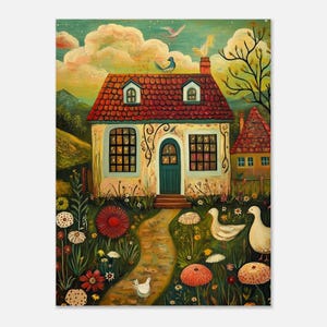 Wall art poster -Naive Whimsical Series#18 | wall art prints for living room - whimsical naive art style | Etopikk.