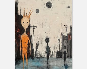 Abstract Alien Art Print: Modernist Wall Art