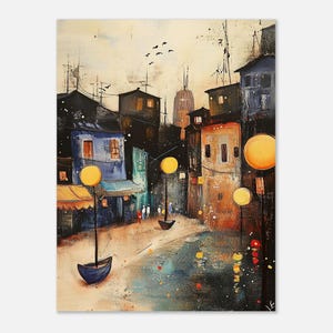 Wall art poster -Naive Art Series#17 | wall art prints for living room - whimsical naive art style | Etopikk.