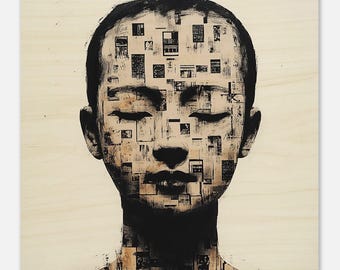 Geometric Woman Wood Print: Modern Wall Art Decor