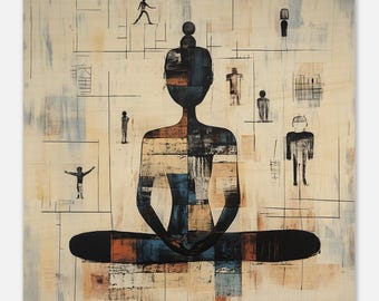 Geometric Muse Wood Print: Modern Woman Wall Art