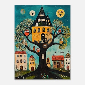 Wall art poster -Naive Whimsical Series#20 | wall art prints for living room - whimsical naive art style | Etopikk.