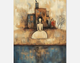 Abstract Woman Art Print | Modernist Feminist Wall Art, Boho Decor
