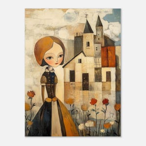 Wall art poster -Naive Art Series#12 | wall art prints for living room - whimsical naive art style | Etopikk.