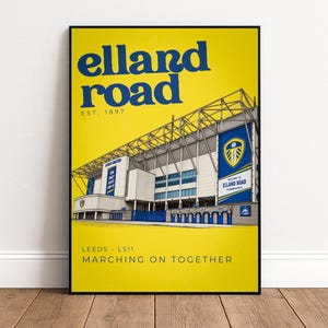 Arte de parede do Estádio Elland Road do Leeds United F.C. - Artigos esportivos colecionáveis
