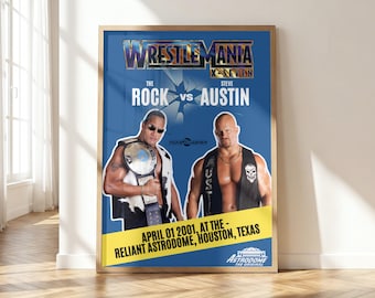 WWEプリント - ザ・ロック ストーン・コールド スティーブ
