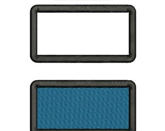 長方形アップリケパッチフレーム刺繍デザイン、パッチフレーム刺繍パターン、ミニフレーム刺繍ファイル、10サイズ、即時ダウンロード