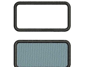 Rechthoekige patch frame borduurontwerp, stoffen rand omtrek borduurpatroon, patch frame borduurbestand, 10 maten, direct downloaden