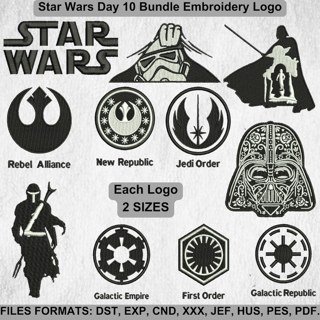 Star Wars Inspired Embroidery Designs Bundle, Rebel Alliance Logo