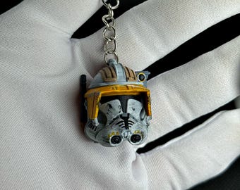 Commander Cody Helmet Keychain, Clone Wars keychain, Star Wars inspired Keychain,Star Wars helmet handmade keychain, keychains for gift