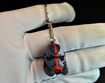 Bad Batch Hunter Helmet Keychain | Star Wars Clone Force 99 Keychain | Clone Wars Gift | Star Wars Fan Gift | Helmet Keyring