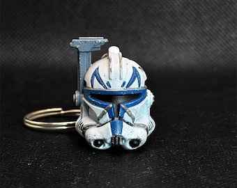 Captain Rex Helmet Keychain | Star Wars Clone Trooper Keychain | Clone Wars Gift | Star Wars Fan Gift | Helmet Keyring