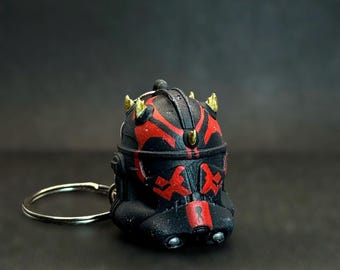 Darth Maul Clone Trooper Helmet Keychain | Star Wars Darth Maul Phase 2 Helmet Keychain | Clone Wars Gift | Star Wars Fan Gift |
