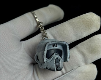 Scout Trooper Helmet Keychain | Star Wars Clone Trooper Keychain | Clone Wars Gift | Star Wars Fan Gift | Helmet Keyring