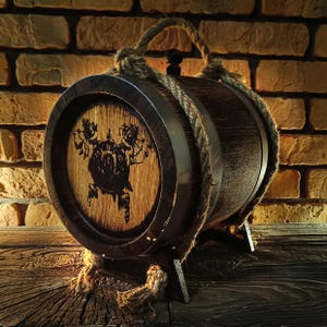 Personalized Whiskey Barrel Gift | Custom Oak Barrel for Wine, Whiskey, Bourbon | Man Cave Decor | Wedding, Birthday Present