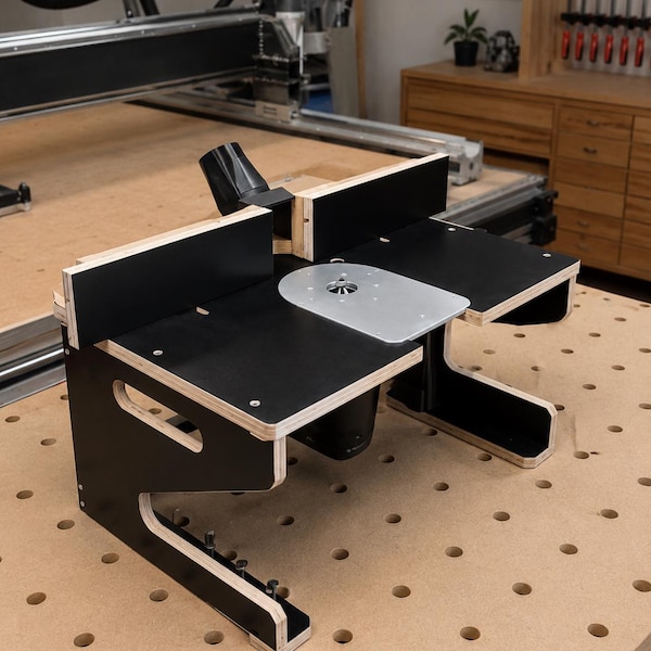 Portable Router Table for Hand Router, Trim Router, Custom Aluminum Plate, Dust Port, Adjustable Fence, Woodworking Tool