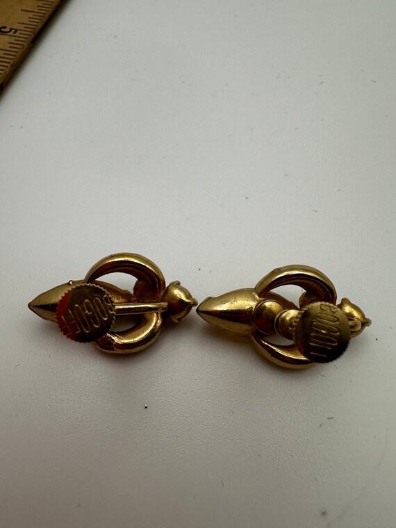 Vintage Bogoff clear and yellow rhinestone screwb… - image 4