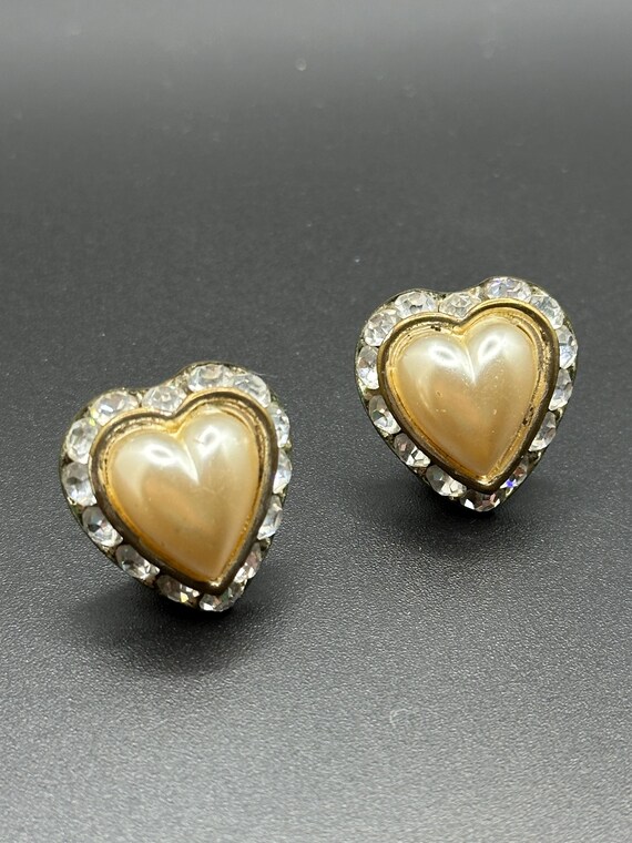 Boucles D'oreilles Clips Coeur Strass Jaune - Fantaisie Neuve Sans Emballage