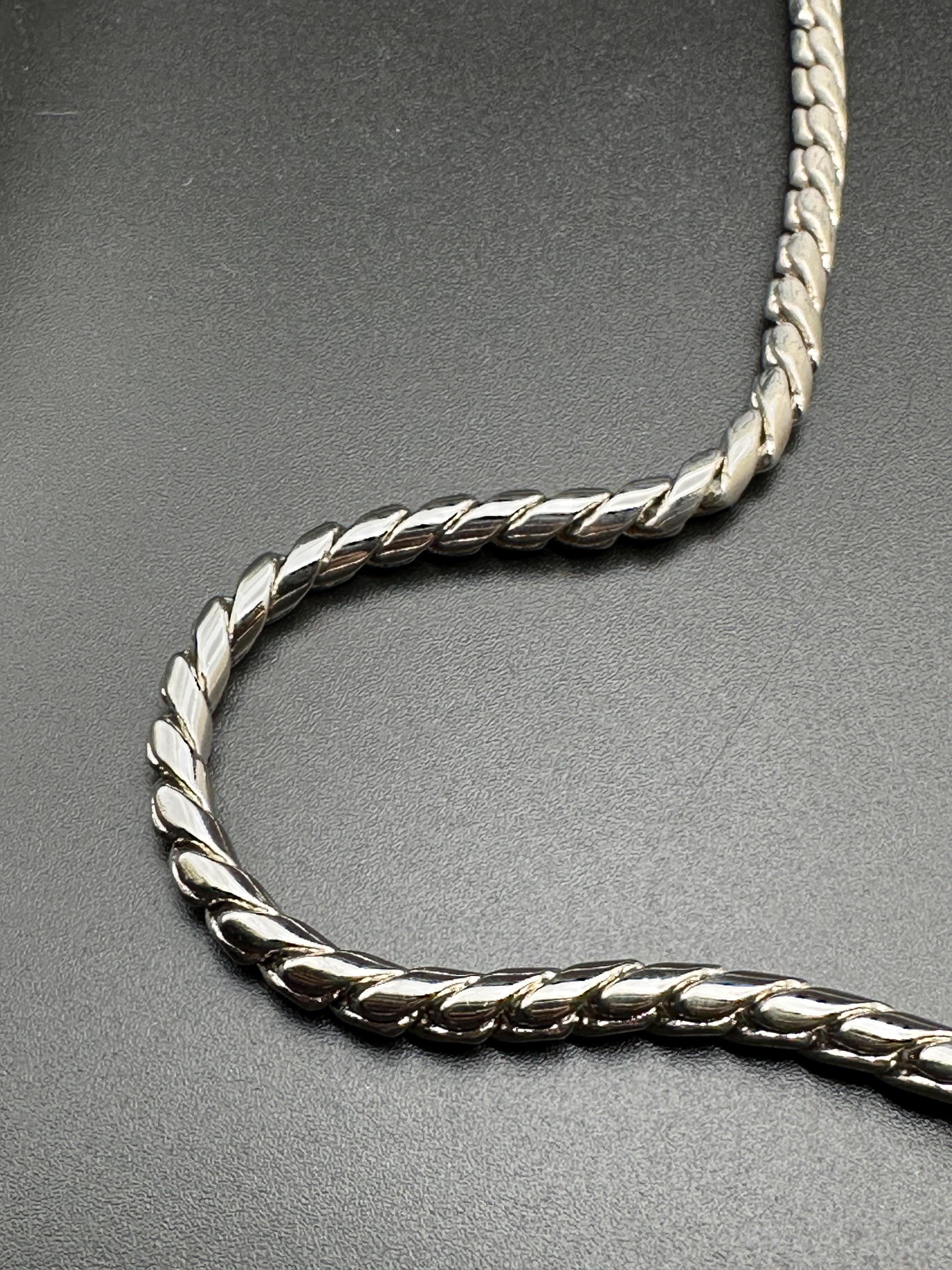 Ibel Women’s Silver Tone Vintage Braided Twisted Rope Snake Belt Made in Italy Vtg 90s IBEL Italy Black White Braided Cord Belt - Wide Y2K  main image 3