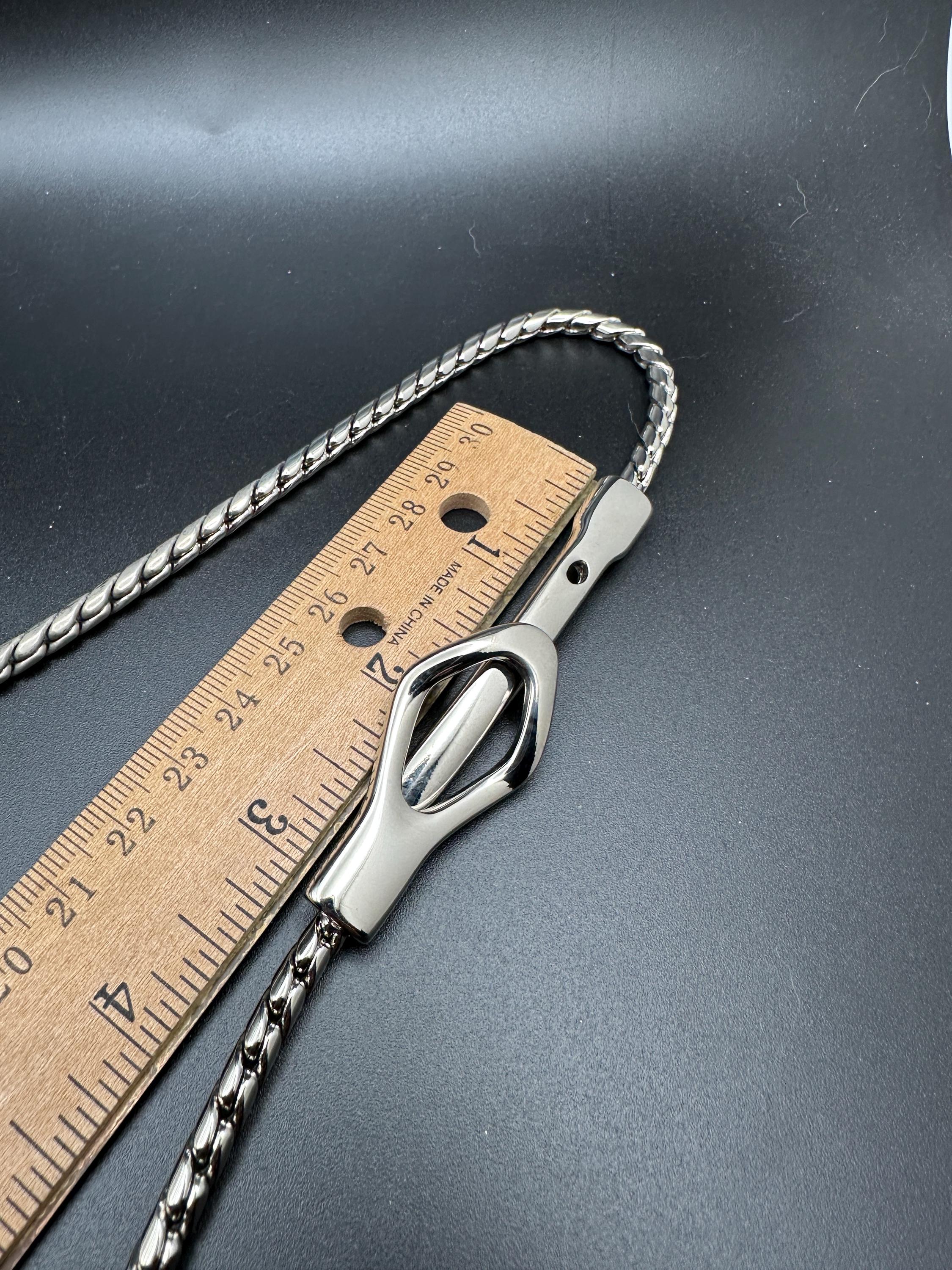 Ibel Women’s Silver Tone Vintage Braided Twisted Rope Snake Belt Made in Italy Vtg 90s IBEL Italy Black White Braided Cord Belt - Wide Y2K  main image 4