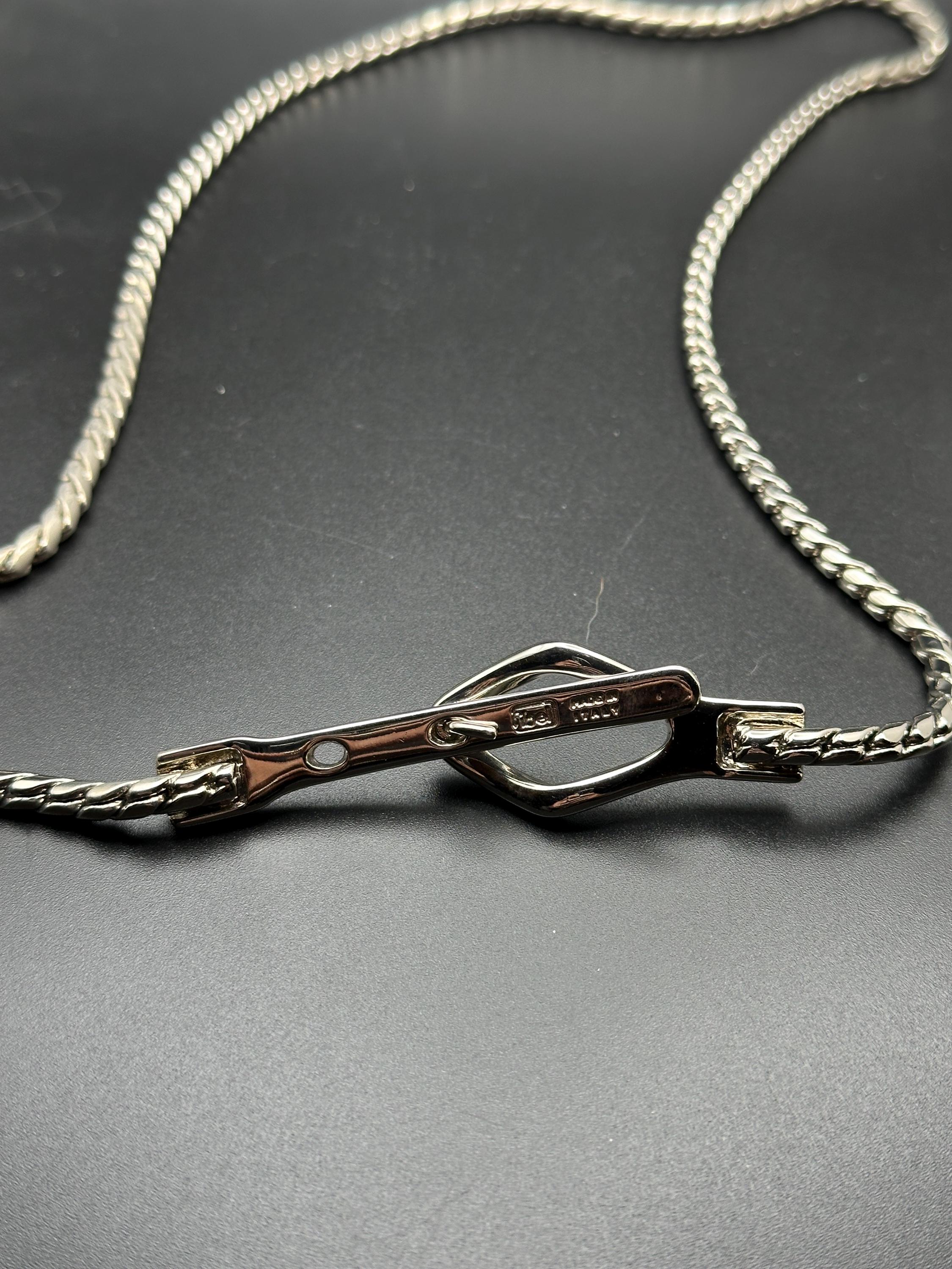 Ibel Skinny Silver Tone Snake Chain Belt Made in Italy - Etsy display picture 3