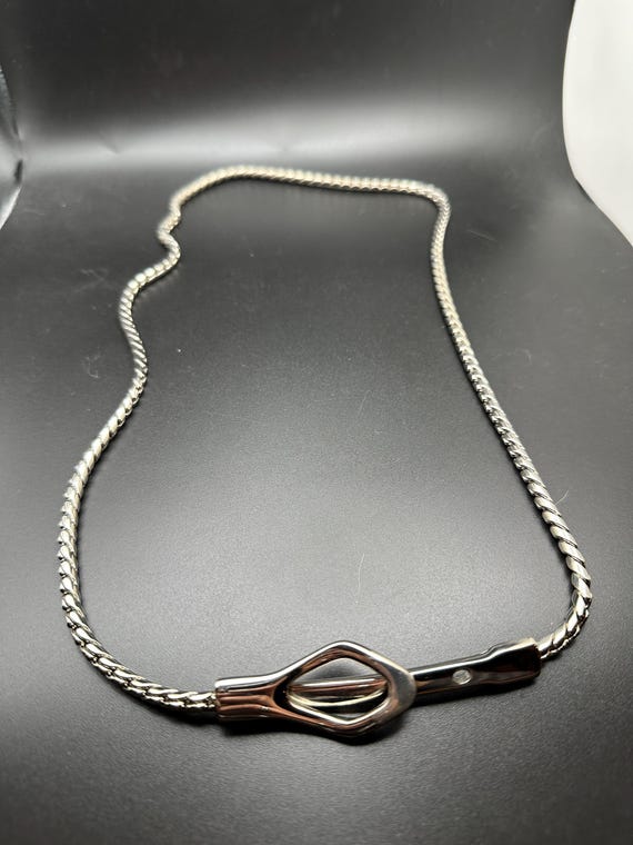 Ibel Skinny Silver Tone Snake Chain Belt Made in Italy - Etsy display picture 2