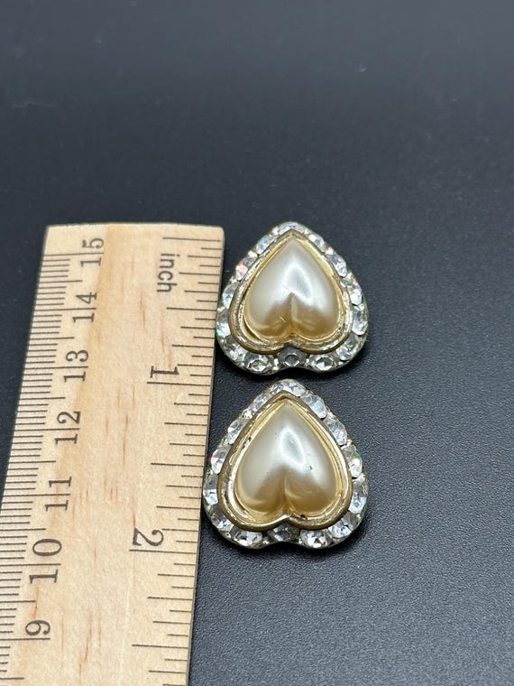 Boucles D'Oreilles à Clips En Forme De Cœur Avec Strass Jaune - Bijou Fantaisie Neuf