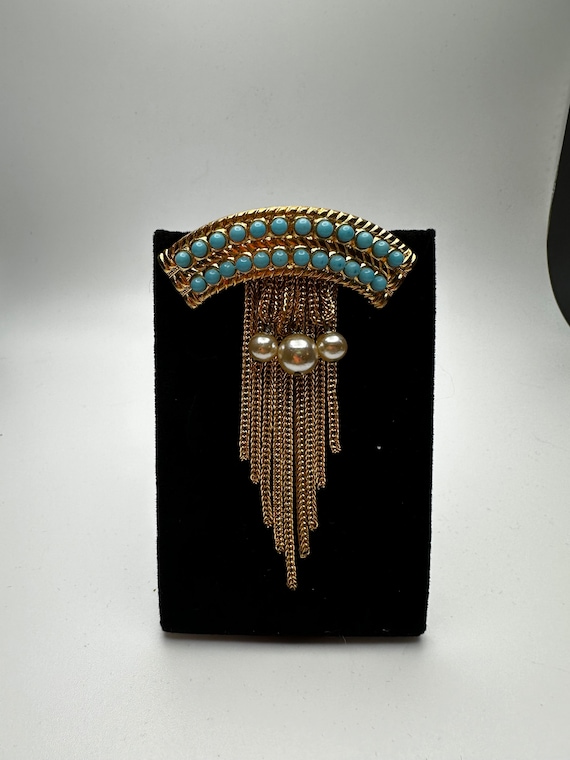 Western germany goldtone brooch/pin - Gem