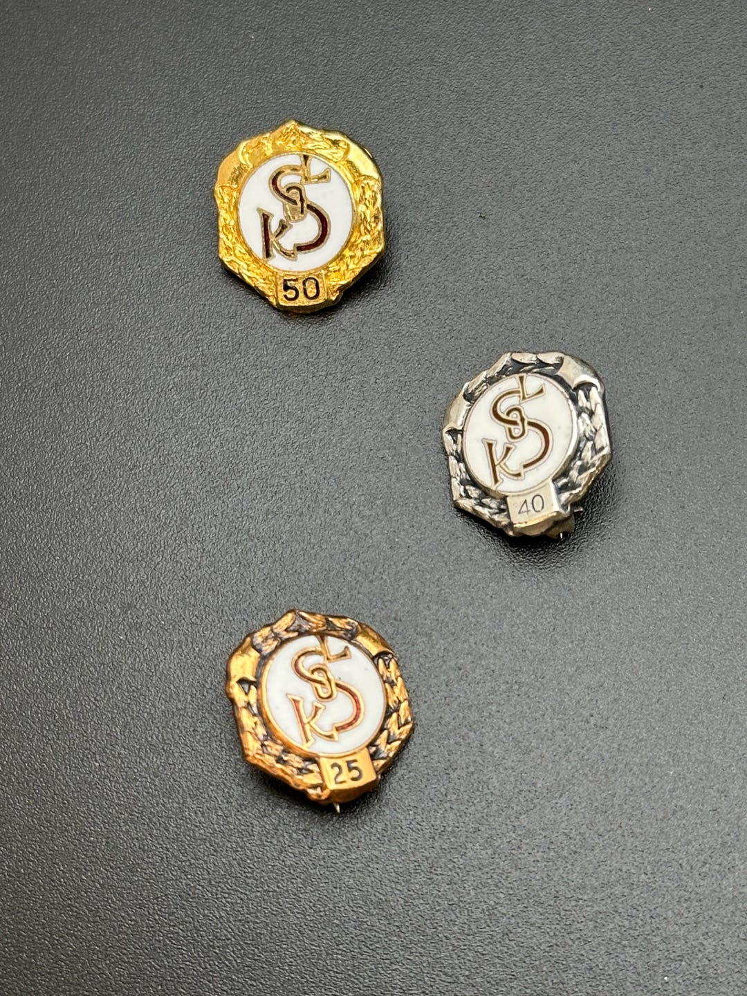Set of 3 Enameled Skol Service Award Pins 25 40 and 50 Years - Etsy