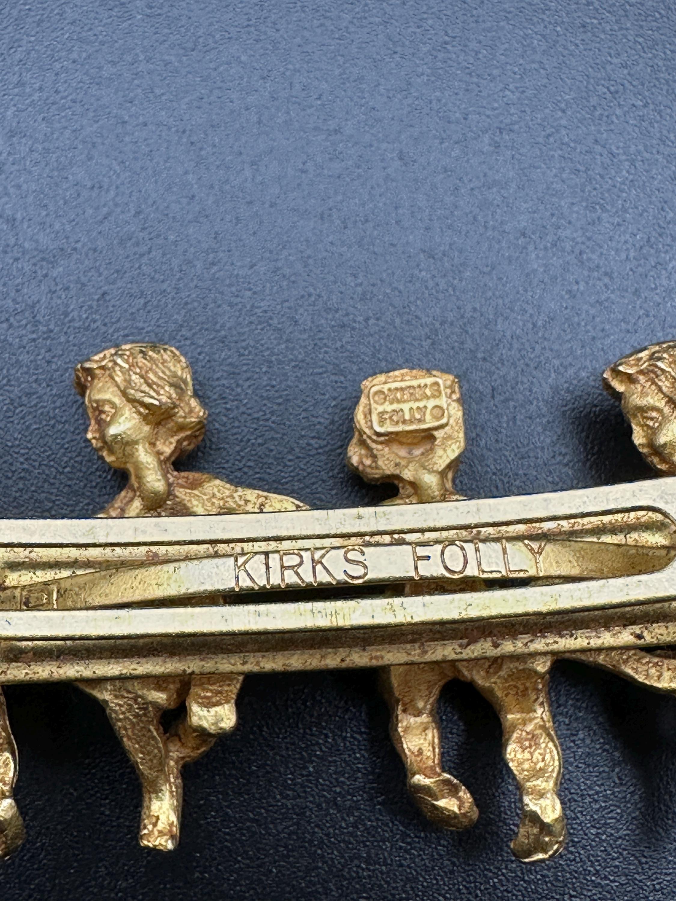 Vintage Kirks Folly Cherubs Goldtone Hair Clip or Barrette 