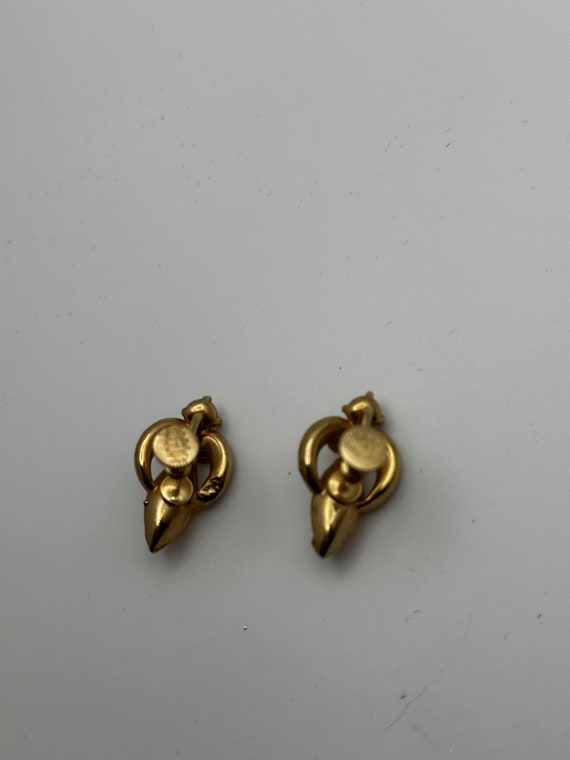Vintage Bogoff clear and yellow rhinestone screwb… - image 5
