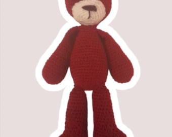 Gehaakte teddybeer in paars!!