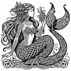 30 Mystical Celtic #2 in SVG+JPG Use for Your Laseprojects -mermaid