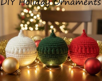 Motif de boule de Noël au crochet (PDF), boule de Noël, adapté aux débutants, fabrication rapide, photos de l'étape, téléchargement immédiat