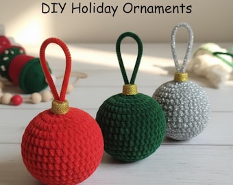 Motif de boule de Noël au crochet (PDF), boule de Noël, adapté aux débutants, fabrication rapide, photos de l'étape, téléchargement immédiat