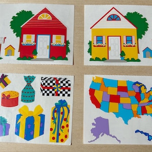 Colorful vintage sticker sheets
