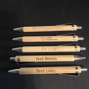 Caneta esferográfica de bambu com gravação – presente personalizado – sustentável – nome – frase – professor – escritório – escola – publicidade