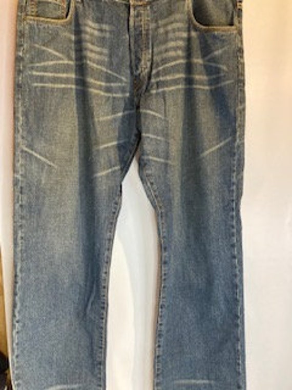 Japanese Men Jeans denim Straight Legs Blue Pant D