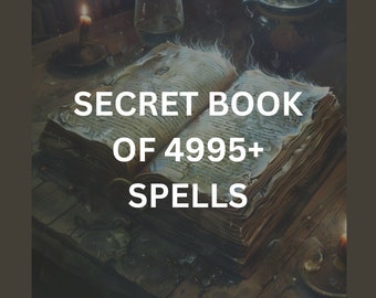 Secret 4995 Spell Book, Book of Shadows, Printable Grimoire, Wiccan, Witchcraft Spells, Magic pages, Occult, Witchy, BOS Spell