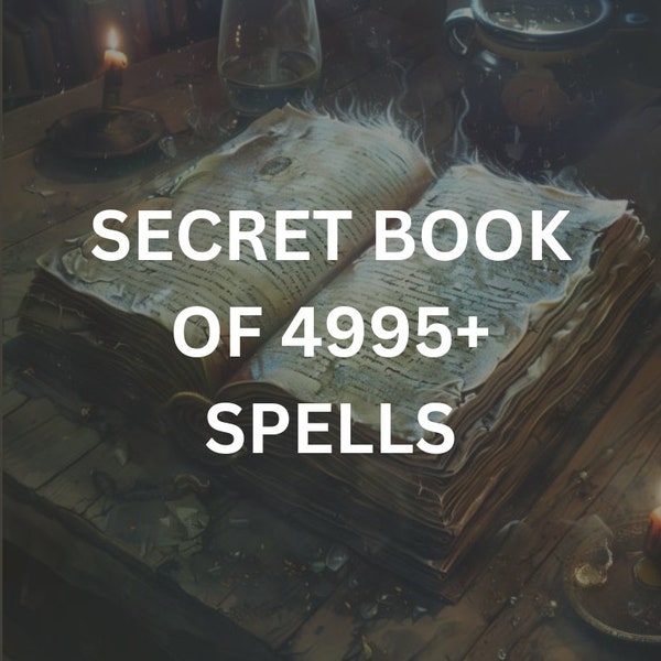 Secret 4995 Spell Book, Book of Shadows, Printable Grimoire, Wiccan, Witchcraft Spells, Magic pages, Occult, Witchy, BOS Spell
