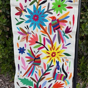 Otomi Hand Embroidered Table Runner - Multicolor