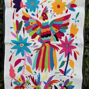Otomi Hand Embroidered Table Runner - Multicolor