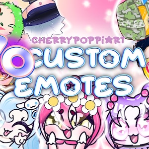 10 CUTE CUSTOM EMOTES , chibi emotes , chibi emote artist , twitch , twitch emote , discord emote , emotes , youtube, twitch streamers, cute