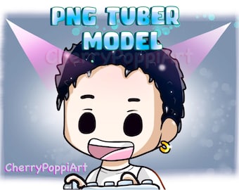 Chico gamer guapo, modelo PNGTuber, streamer sin rostro