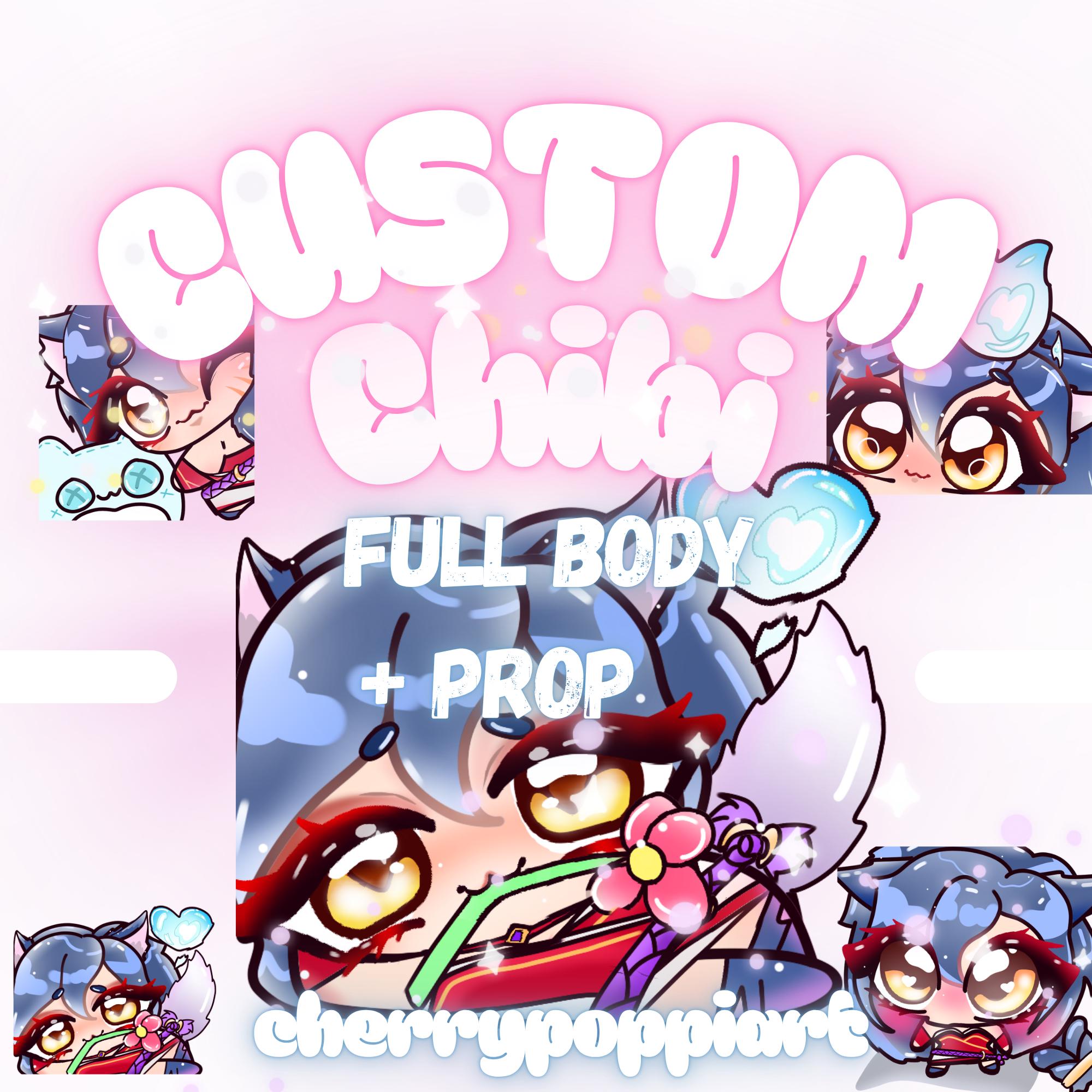 Custom Chibi Fullbody + Prop , Pfp , Cute Drawing, Adorable Art ...