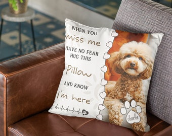 Custom Dog Memorial Pillow, Personalized Pet Memorial Gift, Custom Loss of Pet Sympathy Gift with Pet's Picture, Pet Loss Gift for Dog Lover